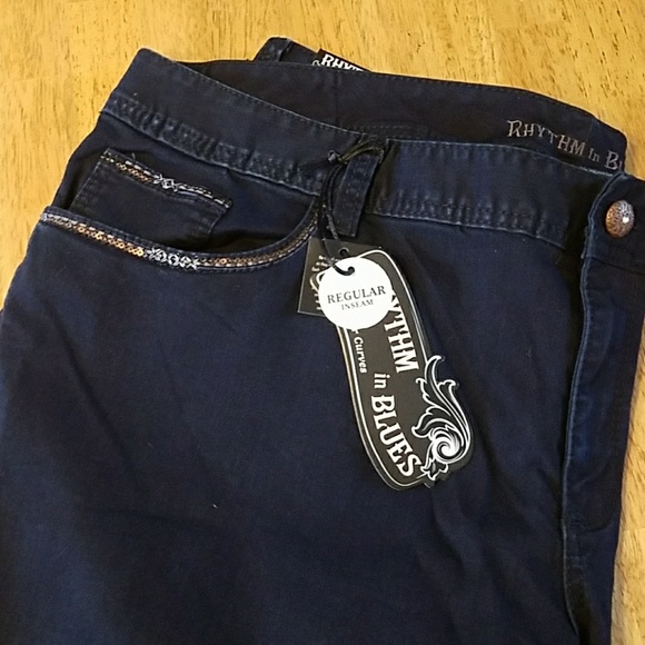 Plus Size Skinny Jeans Rhythm in Blues Stretch Denim Jeans - Picture 4 of 8